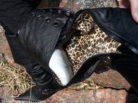 Mistress Denice Andrée-Boot and sweaty sock feet