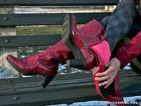 Goddess Melanie sweaty nylon feet 6