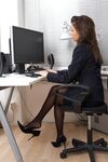 Office girl Yamit very sweaty nylon feet