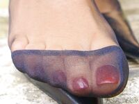 Office girl very sweaty nylon feet 4