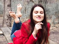 sexy brunette woman pantyhose barefeet joi