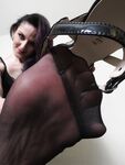 Mistress Caroline Pierce sweaty nylon feet 4