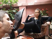 Mistress Larissa - Slave lick my heels