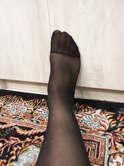 My feet in ankle socks and long women's socks.