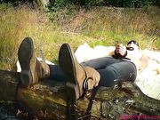 Feather Freaks Foot Tickling - Sarah Tickle Tortured In The Forest!