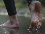 LAUREN'S BAREFEET IN THE WOODS