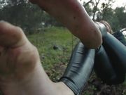 LAUREN'S BAREFEET IN THE WOODS