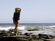 Goddess Roxy's Large 10.5's and Long Toes Soak in the Ocean