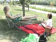 Princess Britt - River Picnic--public humiliation of slavegirl