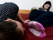 Czech Soles - Dita's quiet reading and her tempting smelly socks