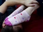 Czech Soles - Dita's quiet reading and her tempting smelly socks