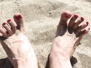 The Wolfe Sole Experience - Sparkling Red Toes in the Sand