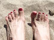 The Wolfe Sole Experience - Sparkling Red Toes in the Sand