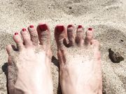 The Wolfe Sole Experience - Sparkling Red Toes in the Sand