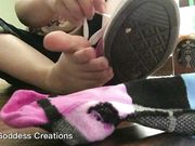 Feet In Ankle Socks and Pink Converse