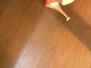 Extreme Feet Pov - white nylons in red high-heels worship