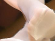 Extreme Feet Pov - white nylons in red high-heels worship