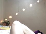 Taking off my shiny black patent high heel boots and cute socks