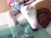 Chinese girls with pantyhose and Converse shoes