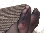 huge feet in stockings!