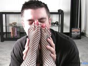 Foot Adoration in Fishnets