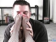 Foot Adoration in Fishnets