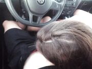 Teen Blowjob in the Car - Cum Mouth
