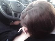 Teen Blowjob in the Car - Cum Mouth