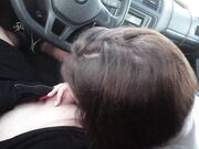 Teen Blowjob in the Car - Cum Mouth