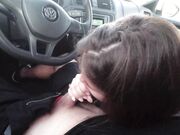 Teen Blowjob in the Car - Cum Mouth