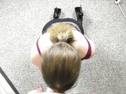 Teen Deepthroat and Cum on Big Natural Tits