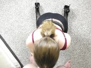 Teen Deepthroat and Cum on Big Natural Tits