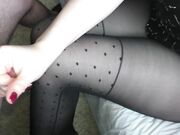 Teen Handjob - Cum on Legs in Sexy Pantyhose