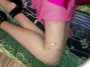 Wife Handjob and Cum in Pantyhose Legs