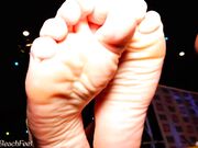 Feet worshiped in the night club