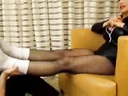 Mistress Jewell Marceau boot and sweaty nylon sniff