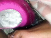 Footjob cum in shoe toebox