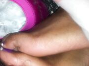 Footjob cum in shoe toebox