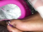 Footjob cum in shoe toebox