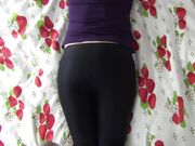 Horny and Cumshot on the Ass in Sexy Yoga Pants -SanyAny