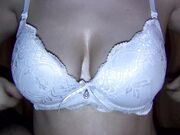 Modest Titjob from Hot Wife in White Bra -SanyAny