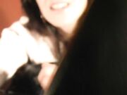 sexy milf tease with her small stocking feet on table