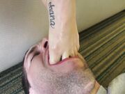 Goddess Nikki Next foot gagging by slave boy