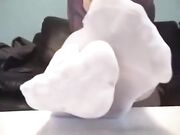 Goddess white stocking sniff