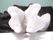 Goddess white stocking sniff