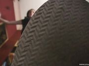 Mistress Maria-sweaty nylon footprint on glass