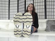 Brunette milf show her sweaty soles,feet on table