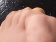 Sexy little milf Christina and her feet in pantyhose