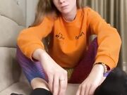 quick sock removal from sexy young blonde