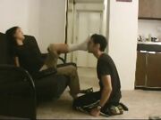 Mistress-boot & socks sniff